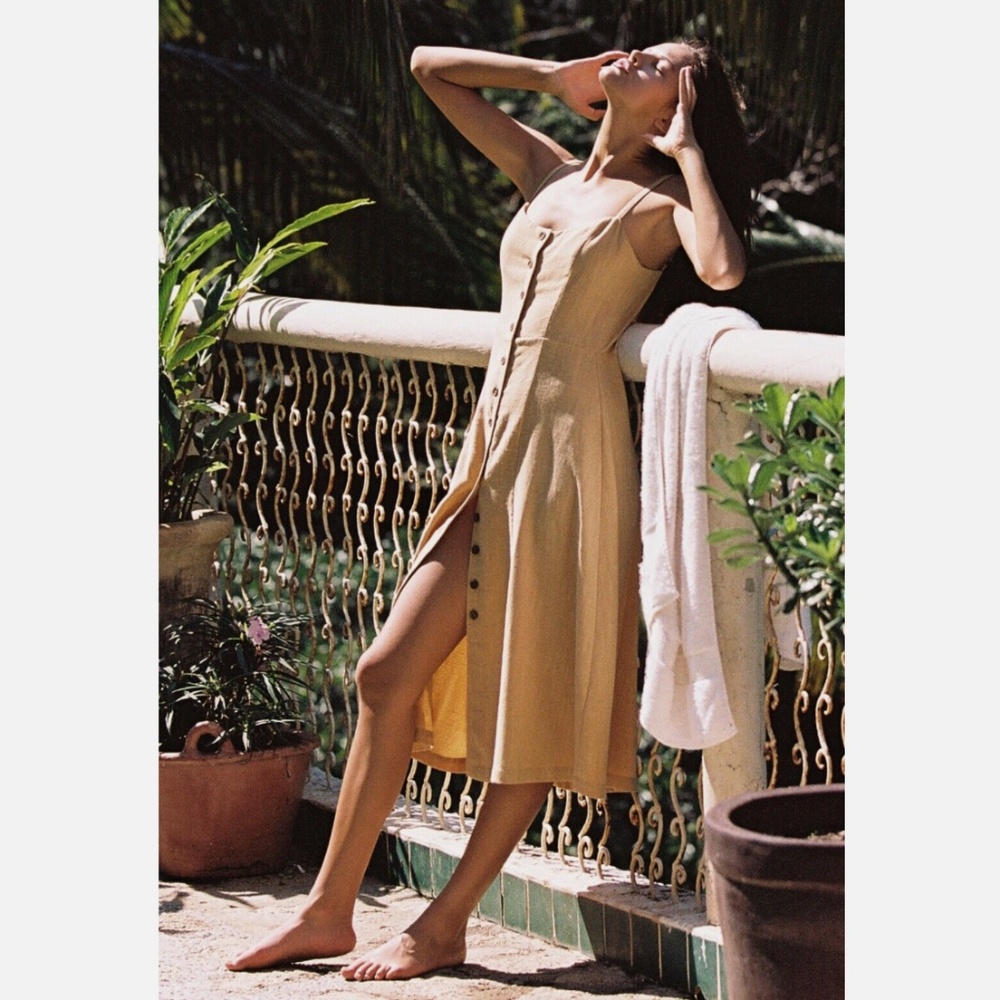 Hanalei Byron 'Sunny' boho button-down midi dress, XS